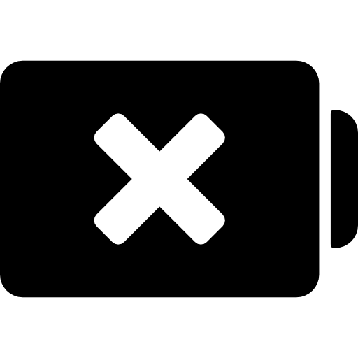 simbolo di stato della batteria scarica  icona