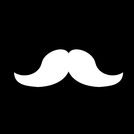 forma de bigote en un cuadrado  icono
