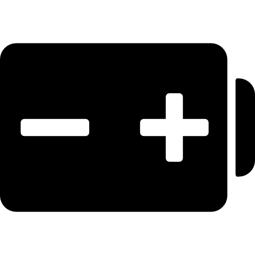 プラス極とマイナス極の標識のあるバッテリー  icon