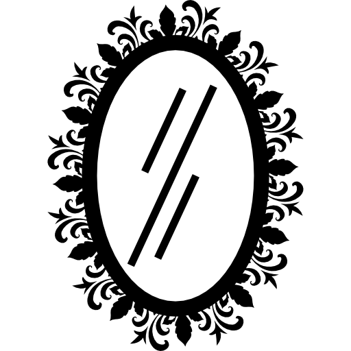 ovaler spiegel des friseursalons  icon