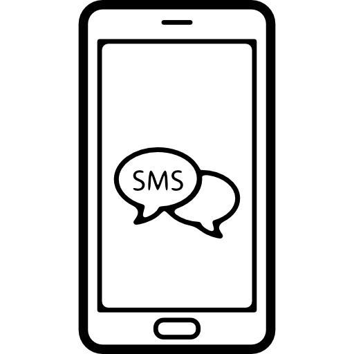 Sms bubbles symbol on phone screen  icon