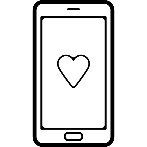 serce na ekranie telefonu  ikona