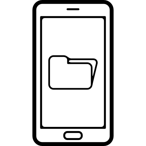 símbolo de carpeta en la pantalla del teléfono  icono