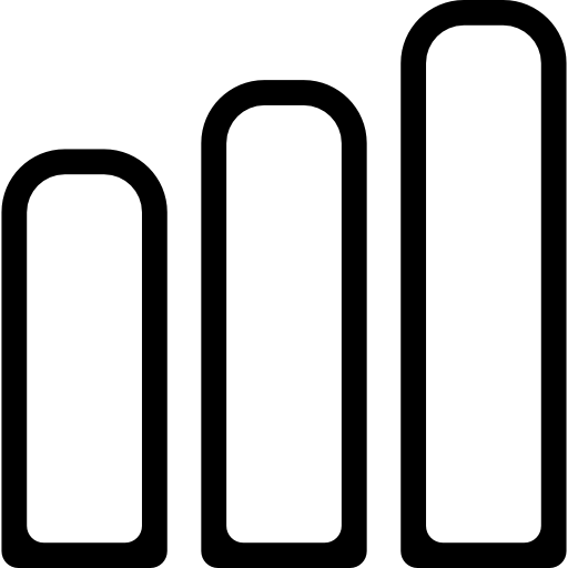 simbolo dell'interfaccia del telefono delle barre di potenza del segnale  icona