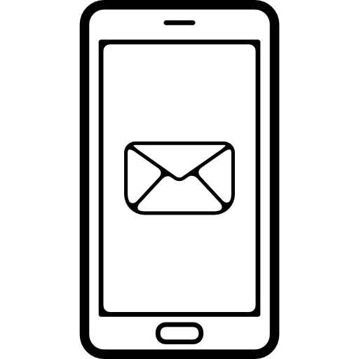 e-mail envelop terug symbool op het telefoonscherm  icoon