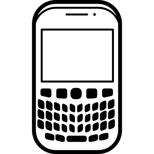Phone of rounded shape with buttons  icon