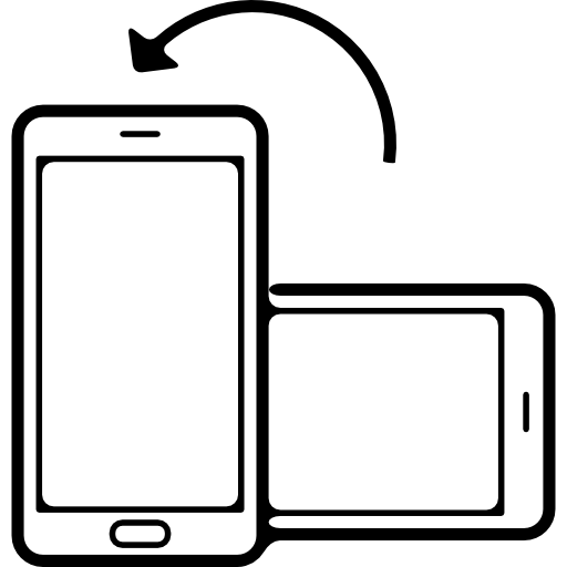 Поворот телефона из вертикального положения в горизонтальное  иконка