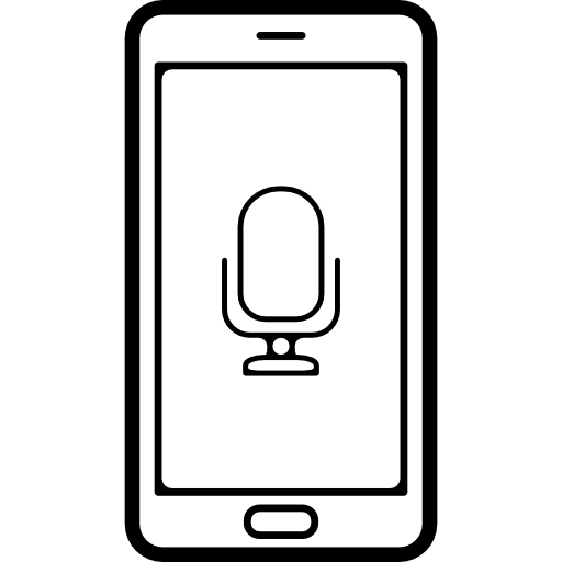 símbolo de interfaz de voz de micrófono en la pantalla del teléfono  icono