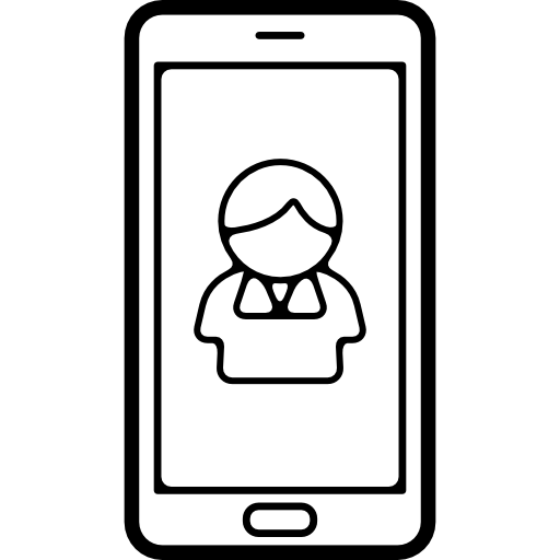 símbolo de usuario o contacto en la pantalla del teléfono móvil  icono