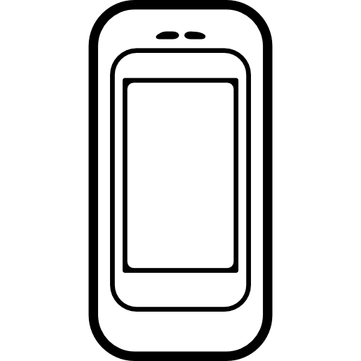 celular con funda protectora  icono