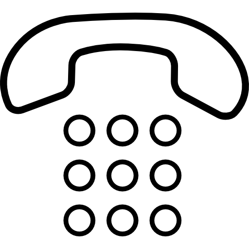 telefone auricular com nove botões circulares  Ícone