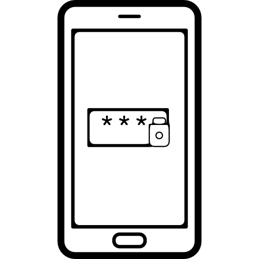 Password protection symbol on phone screen  icon