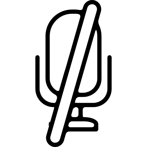simbolo dell'interfaccia microfono muto con barra  icona