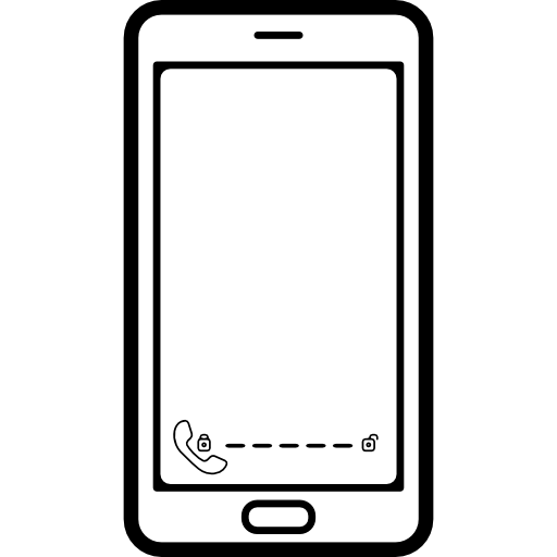 teléfono con un pequeño símbolo de llamada en pantalla  icono