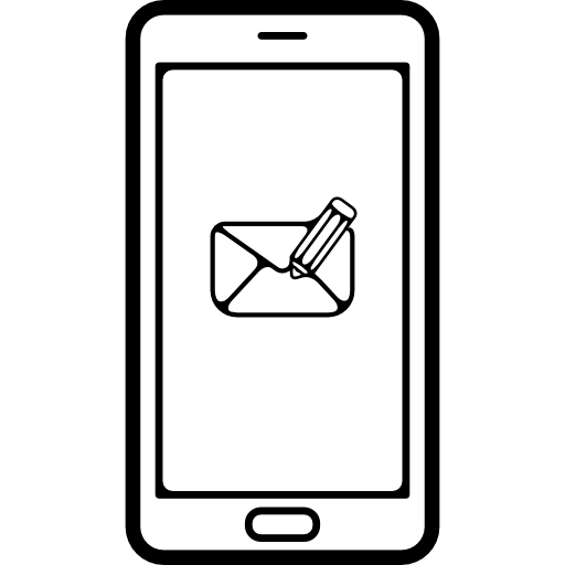 Écrire le symbole du message électronique sur l'écran du téléphone  Icône