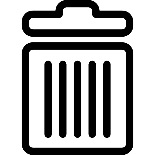 Recycle bin outline symbol inside a circle  icon
