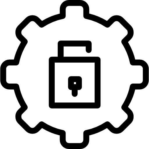 símbolo circular de interfaz de configuración de bloqueo  icono