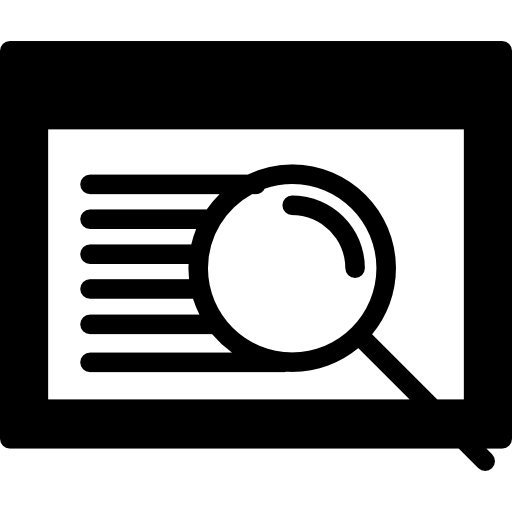 símbolo de búsqueda del navegador en un círculo  icono