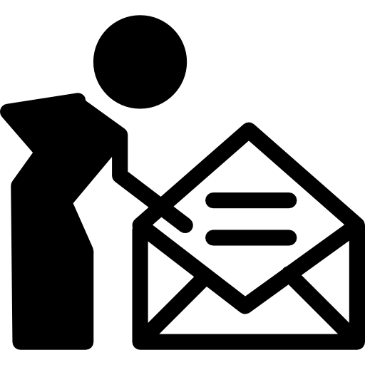 Круговой символ личной почты  иконка