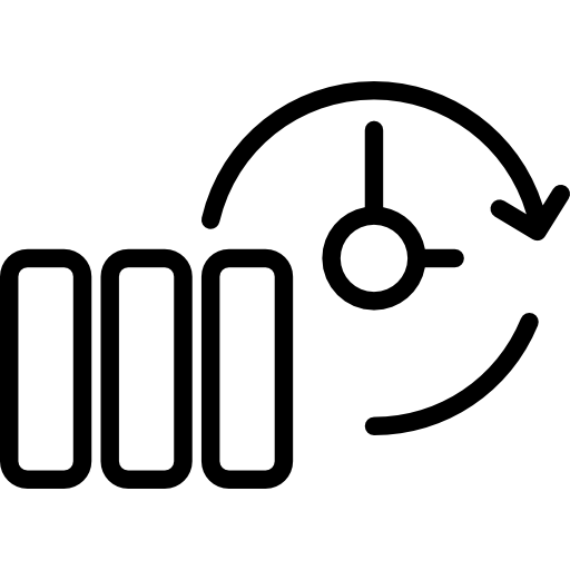 back-up dun overzichtssymbool in een cirkel  icoon