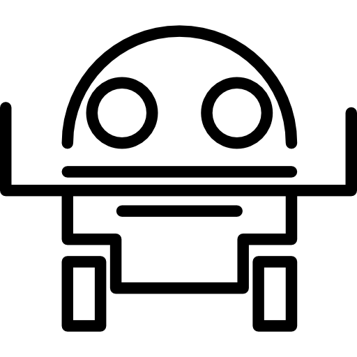 円の中のロボットの輪郭  icon