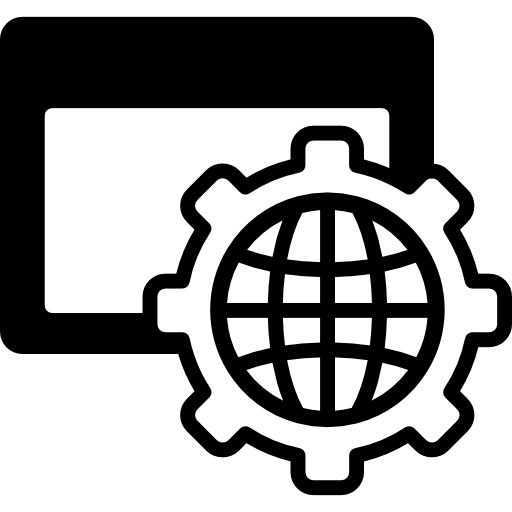 World browser settings symbol  icon