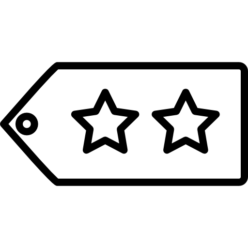 Stars label outline symbol in a circle  icon