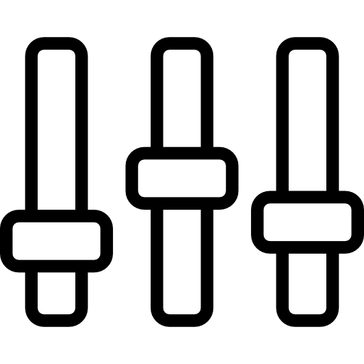 configuración delgada consola controla el símbolo en un círculo  icono
