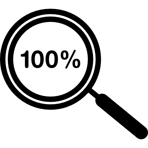 símbolo de zoom del 100 por ciento  icono