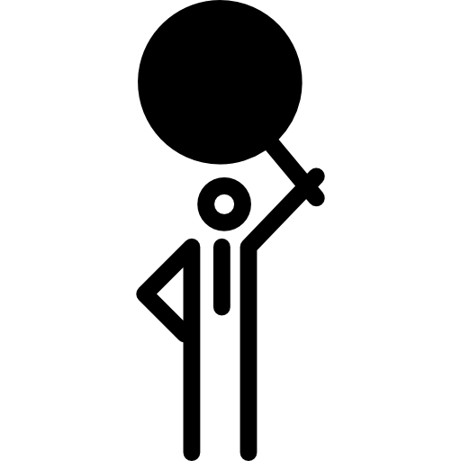 símbolo de búsqueda de persona en un círculo  icono