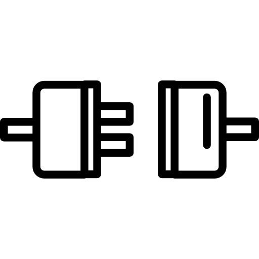 円の中にあるプラグ接続のアウトライン記号  icon