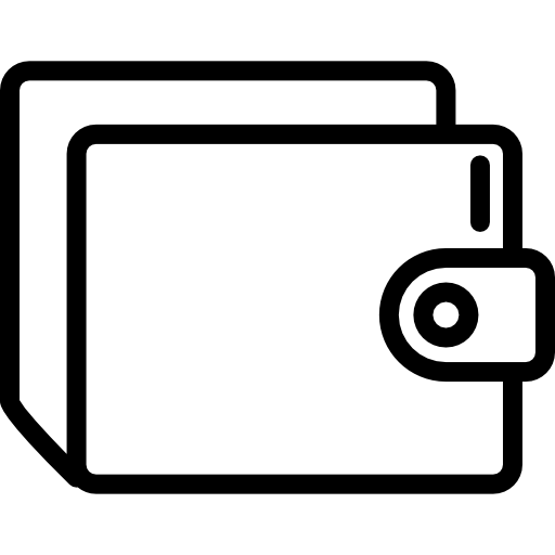 brieftaschenumriss in einem kreis  icon