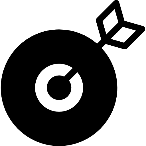 símbolo do alvo em um círculo  Ícone