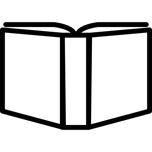 Вариант наброска открытой книги внутри круга  иконка