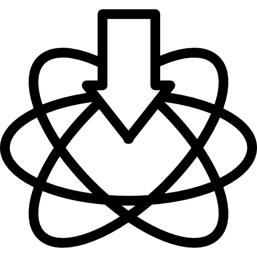 símbolo de la bandeja de entrada de ciencia en un círculo  icono