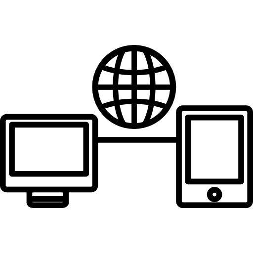 símbolo de conexão mundial em um círculo  Ícone