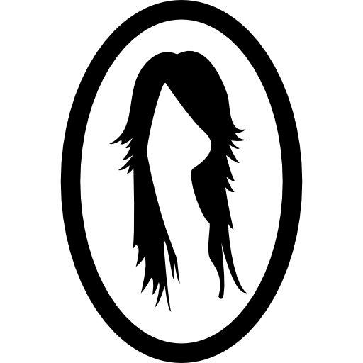 imagen de cabello de mujer en espejo ovalado  icono