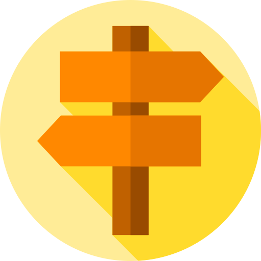 dirección Flat Circular Flat icono