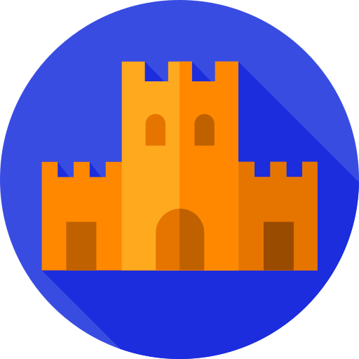 Castle Flat Circular Flat icon