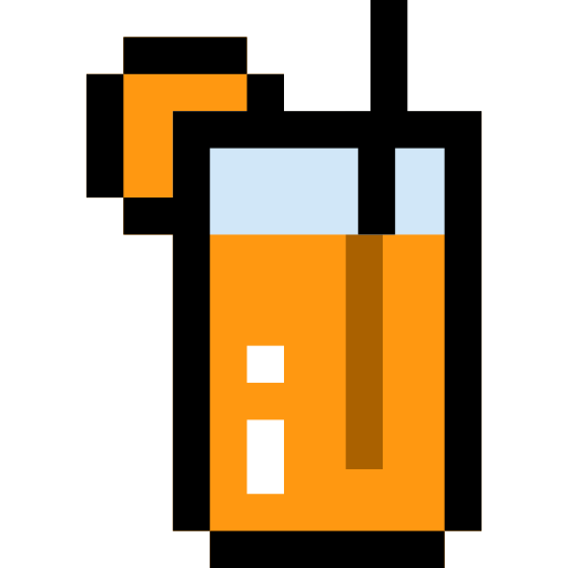 Orange juice Pixel Linear color icon