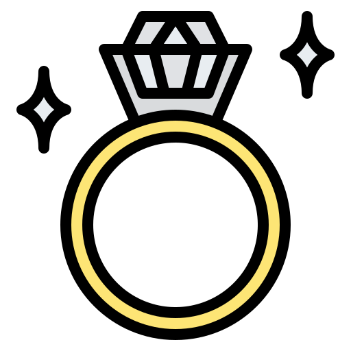 Diamond ring Iconixar Lineal Color icon