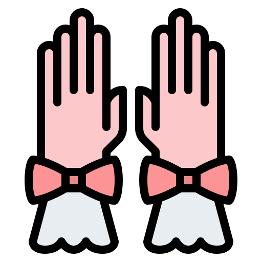 guantes de la mano Iconixar Lineal Color icono
