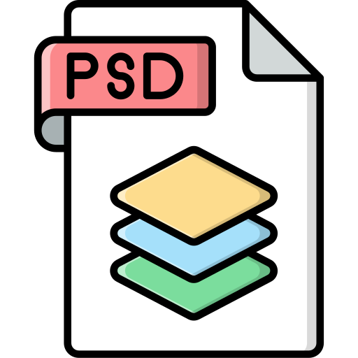 Psd file format Generic Outline Color icon