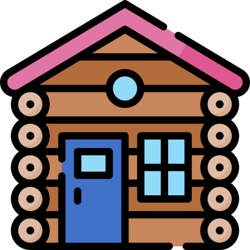 cabaña de madera Special Lineal color icono