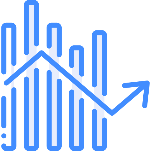 Line graph Basic Miscellany Blue icon
