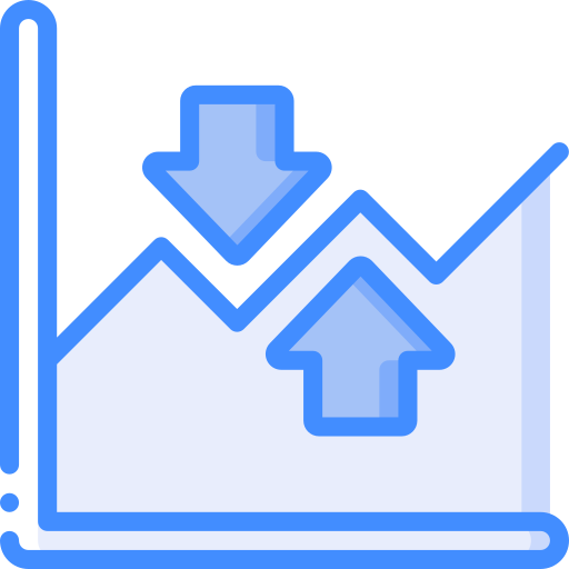 liniendiagramm Basic Miscellany Blue icon