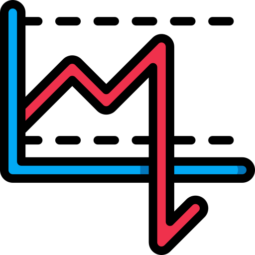 Line graph Basic Miscellany Lineal Color icon