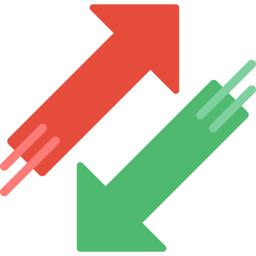 Up and down arrows Basic Miscellany Flat icon