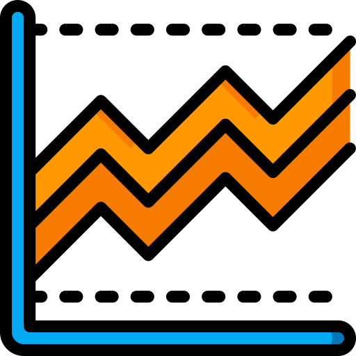 Line graph Basic Miscellany Lineal Color icon