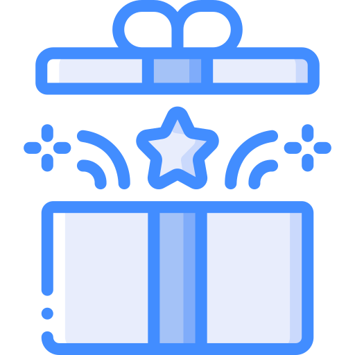 Gift box Basic Miscellany Blue icon